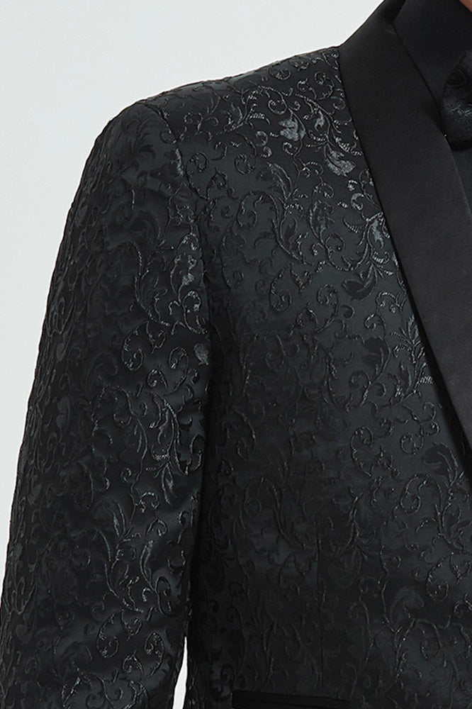 black jacquard tuxedo details 3