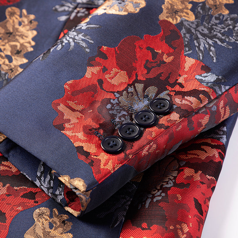 floral print blazer details