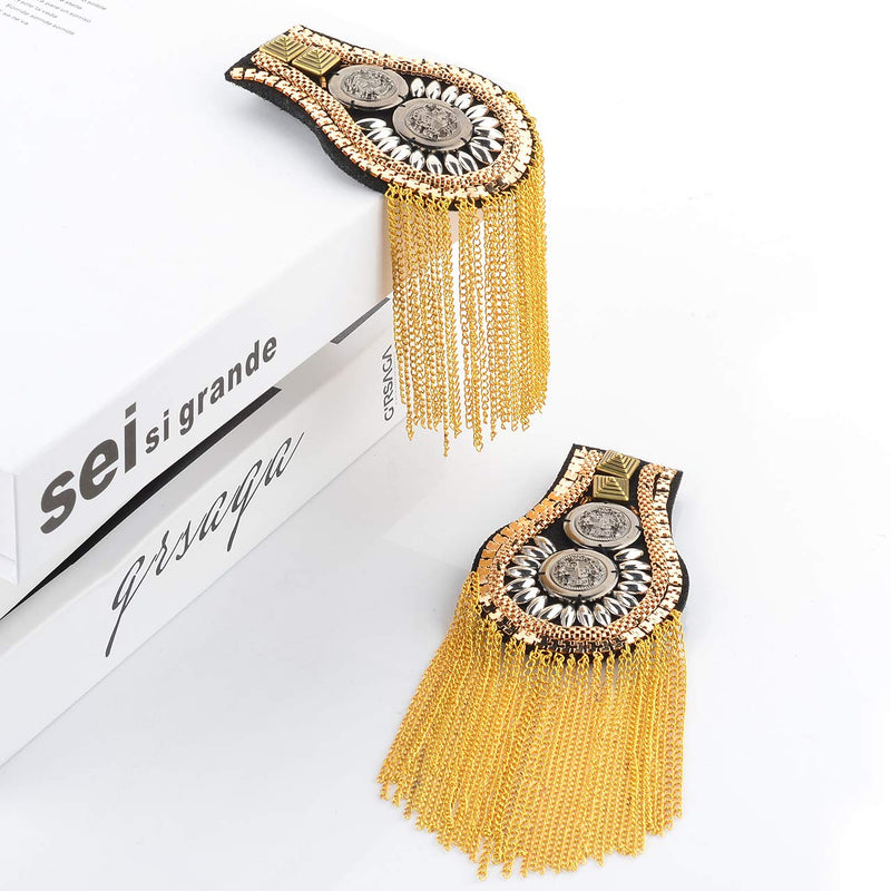 Fashion Star Tassel Link Chain Epaulet Shoulder Boards Badge