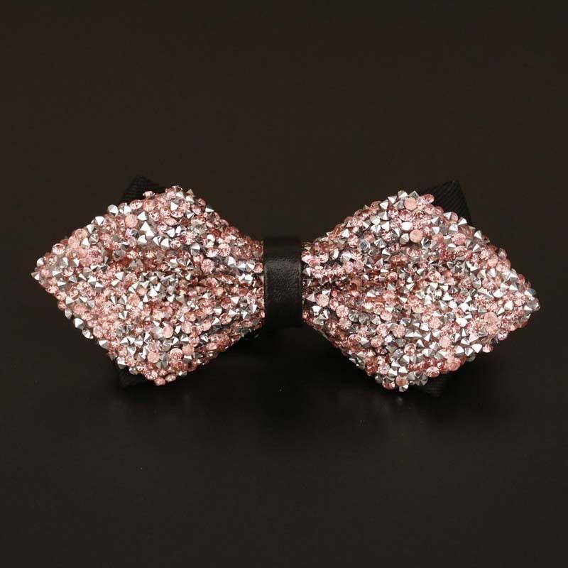 Rhinestone Bow Ties for Men Pre Tied Sequin Diamond Bowties 8 Color