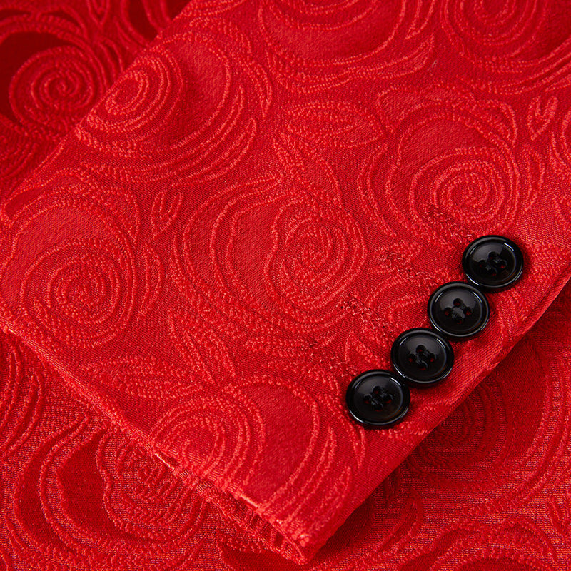 red suits for men details - 3