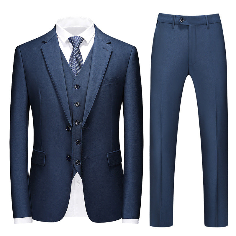 3 Pieces Men's Suits Cotton Linen Business Suit