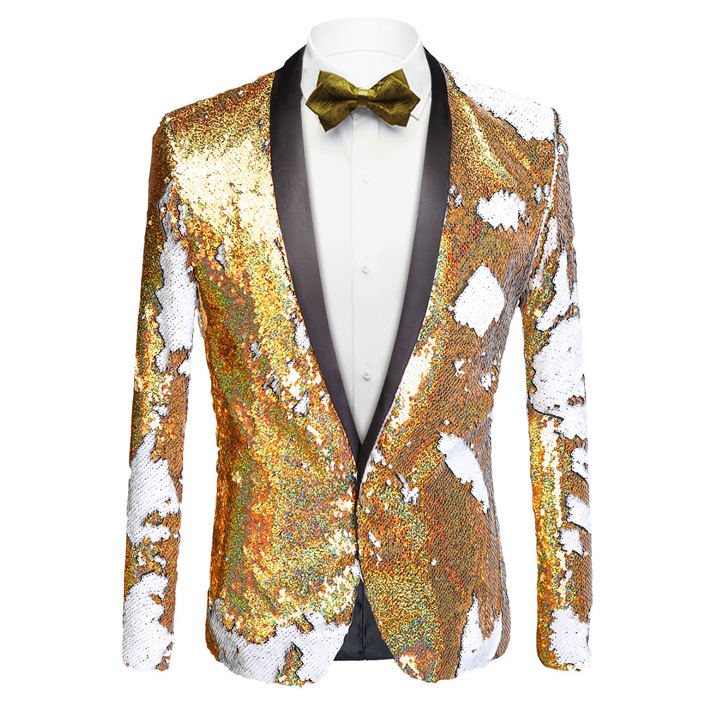 Gold sequin tuxedo jacket best sale