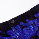 【Combinación Especial】Pantalones Azules con Bordado Brillante de Lujo para Hombre