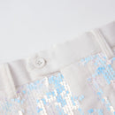 【Sélectionnez la taille du pantalon pour l'ensemble】 Pantalon blanc à paillettes pour homme