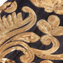 【Seleccione la talla de pantalón para el conjunto】Pantalones bordados de lujo brillantes para hombre dorados