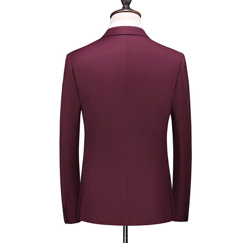 Classic Business Burgundy Suit back