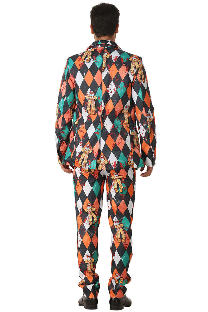 Colorful Argyle Pattern Suit back