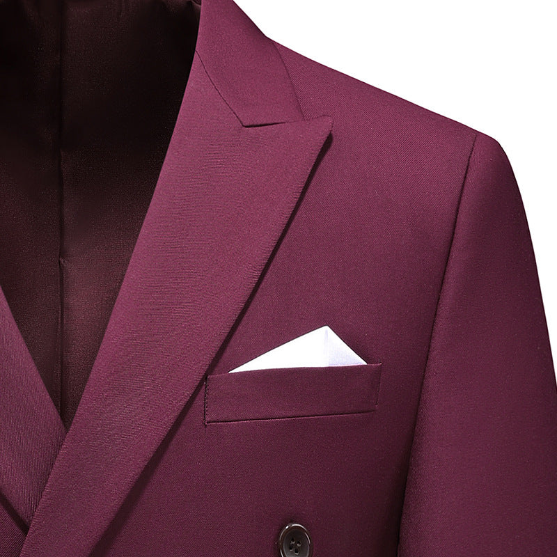 Classic Business Burgundy Suit - 1