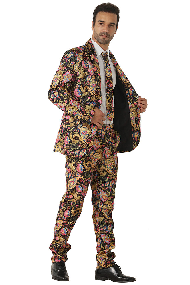 Colorful Paisley Print Suit details