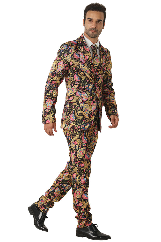 Colorful Paisley Print Suit details