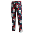 Traje de festival de música para hombre con estampado de calaveras vibrantes