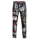 Traje casual de 3 piezas con estampado de grafiti y retrato de moda para hombre