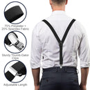 Men's Classic Black Bow Tie & Suspenders Set
