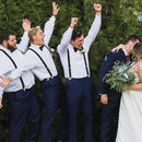 Men's Classic Sky Blue Bow Tie & Suspenders Set