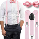 Men's Classic Pink Bow Tie & Suspenders Set