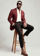 Classic Burgundy Blazer