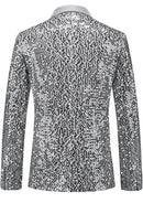 Metallic Silver Sequin Suit Back