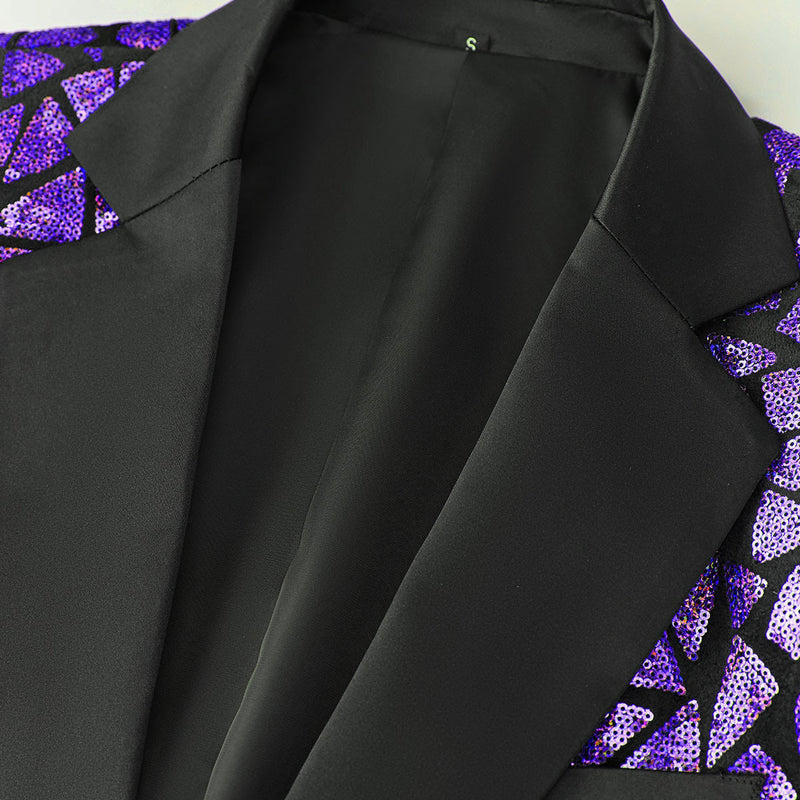 Dark Purple Sequin Tuxedo - 5