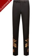 Men's Sequin Golden Leaves Embroidery Pants