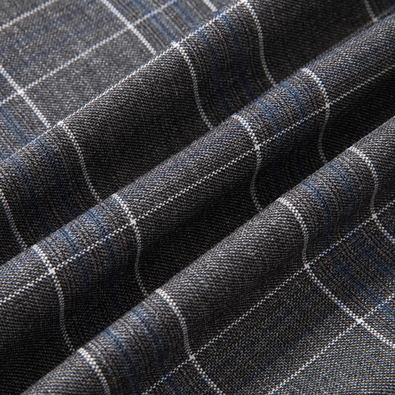 Plaid Grey Suit fabric