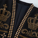 Hand-Embellished Gold Crown Jacket