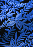 Navy Embroidery Black Velvet Tuxedo