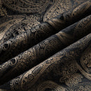 Gold Paisley Black Tuxedo Fabric