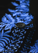 Navy Embroidery Black Velvet Tuxedo