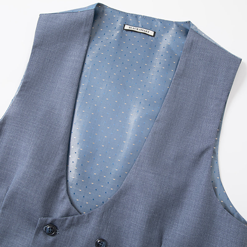 Plaid Greyish Blue Suit details - 3