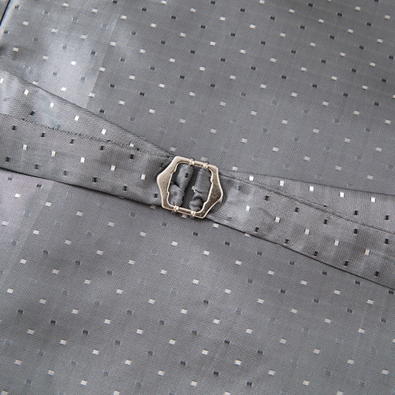 Plaid Grey Suit Vest - 4