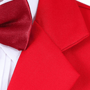 Costume 3 pièces rouge élégant à revers crantés pour garçon