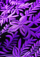 Men's Luxurious Purple Embroidery Black Velvet Tuxedo