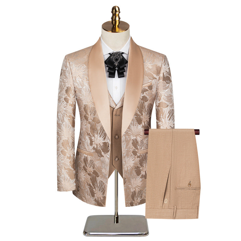 3-Piece Champagne Wedding Suit