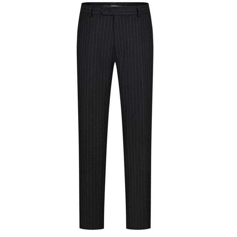 Men's 2-Piece Decorated Striped Casual Black Suit