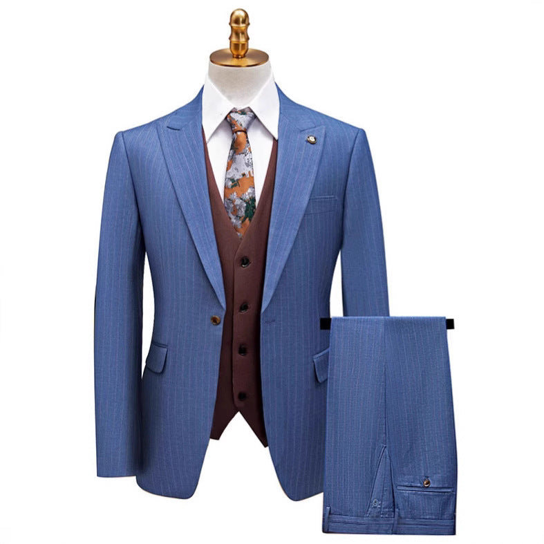 Striped Light Navy Suit