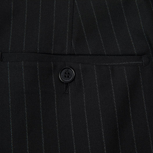 Men's 2-Piece Decorated Striped Casual Black Suit