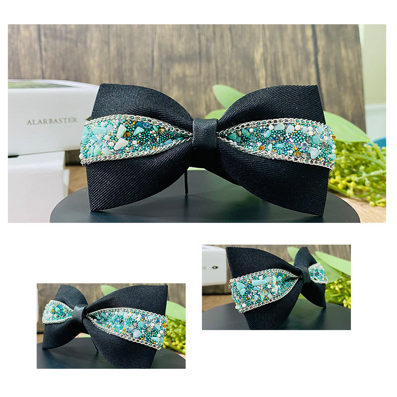 Men's Green Rhinestone Bow Tie