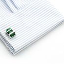 Clous d'oreilles en cristal vert à tige française