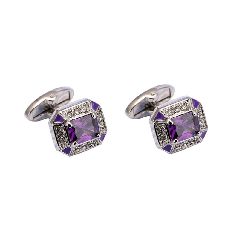 High Quality Amethyst Diamond Cufflinks