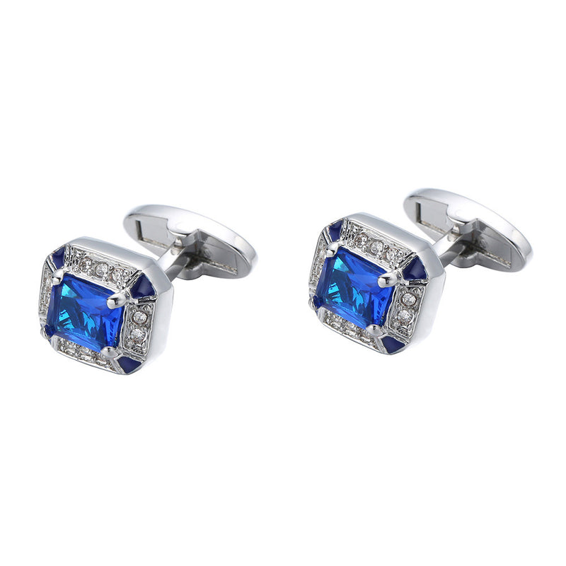 High Quality Navy Crystal Studded Cufflinks