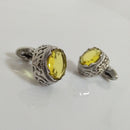 Boutons de manchette français en cristal de citrine