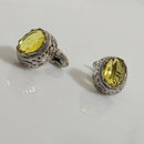 Boutons de manchette français en cristal de citrine