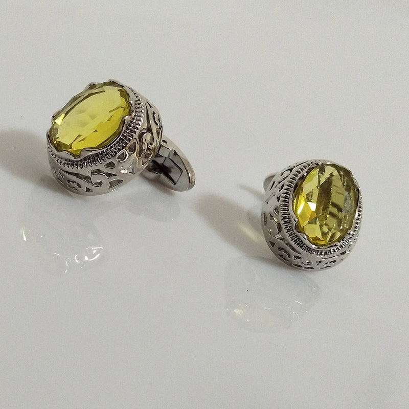 Citrine  Crystal French Cufflinks