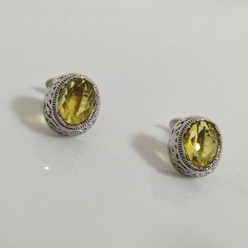 Citrine  Crystal French Cufflinks