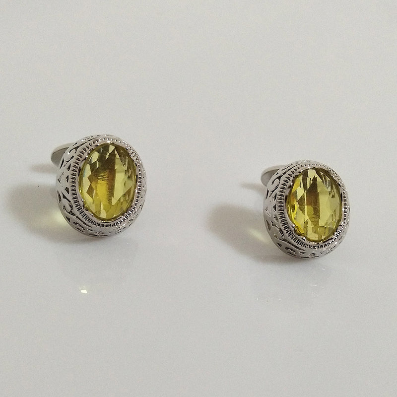 Citrine  Crystal French Cufflinks