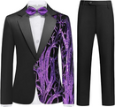 purple branch boy's black tuxedo