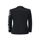 silver branch boy's black tuxedo back