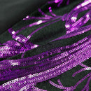 Costume smoking 2 pièces violet à paillettes et branches noires pour garçon