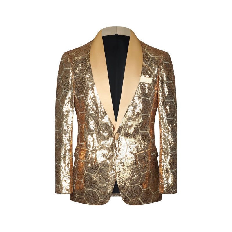 gold sequin tuxedo - 1